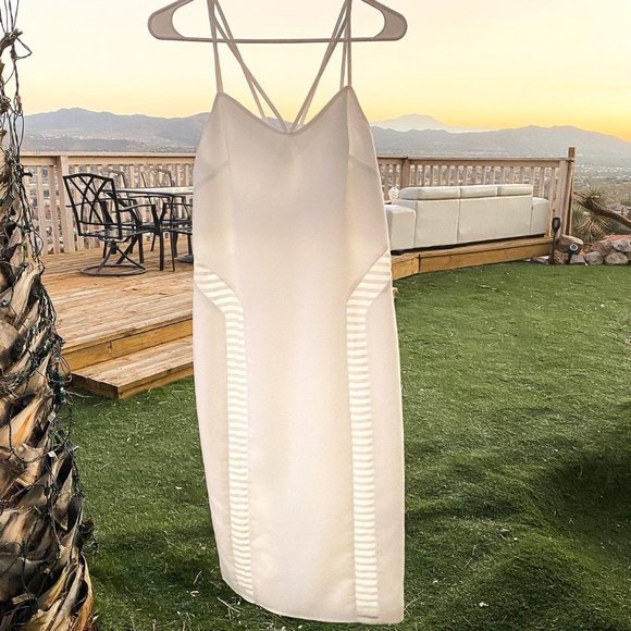 white knee length slip